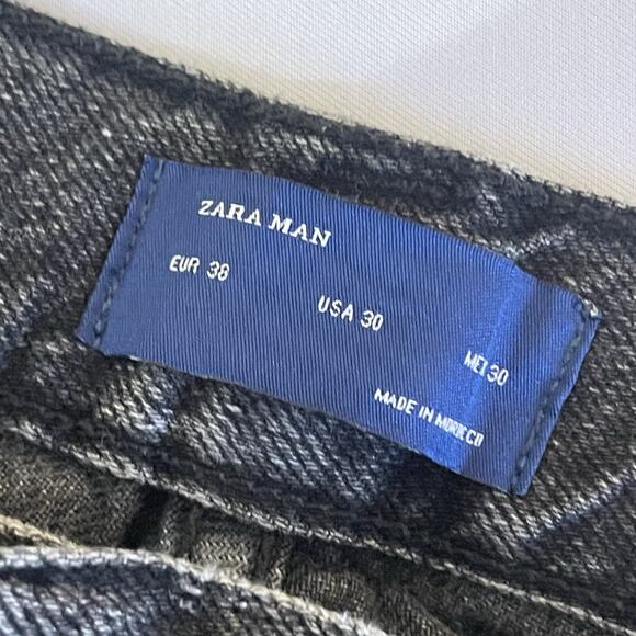 Zara Man Faded Black Denim Jeans - Picture 3 of 8